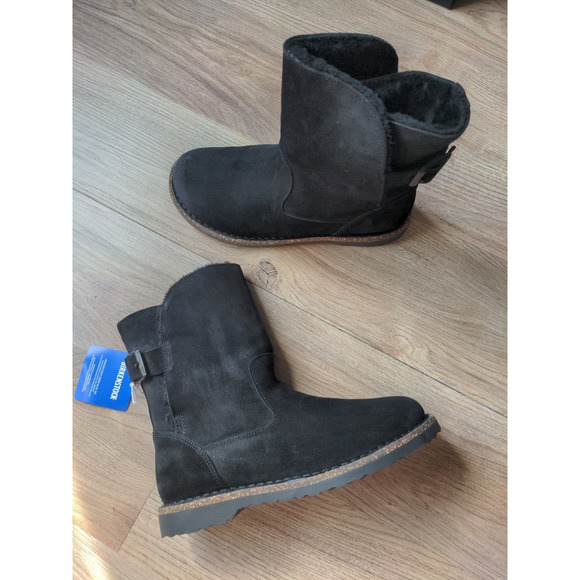 Birkenstock Shoes - Birkenstock Uppsala Shearling Pull On Boots Black